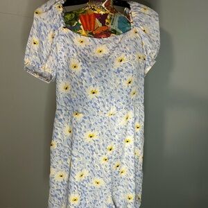 GB Girls Blue and Yellow Floral Romper  - NEW with Tags